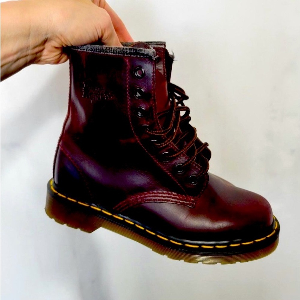 Dr Martens 1460 Pascal Cherry Red Antique Temperley Leather Combat Boots